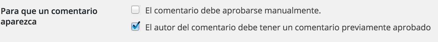 Para que un comentario aparezca