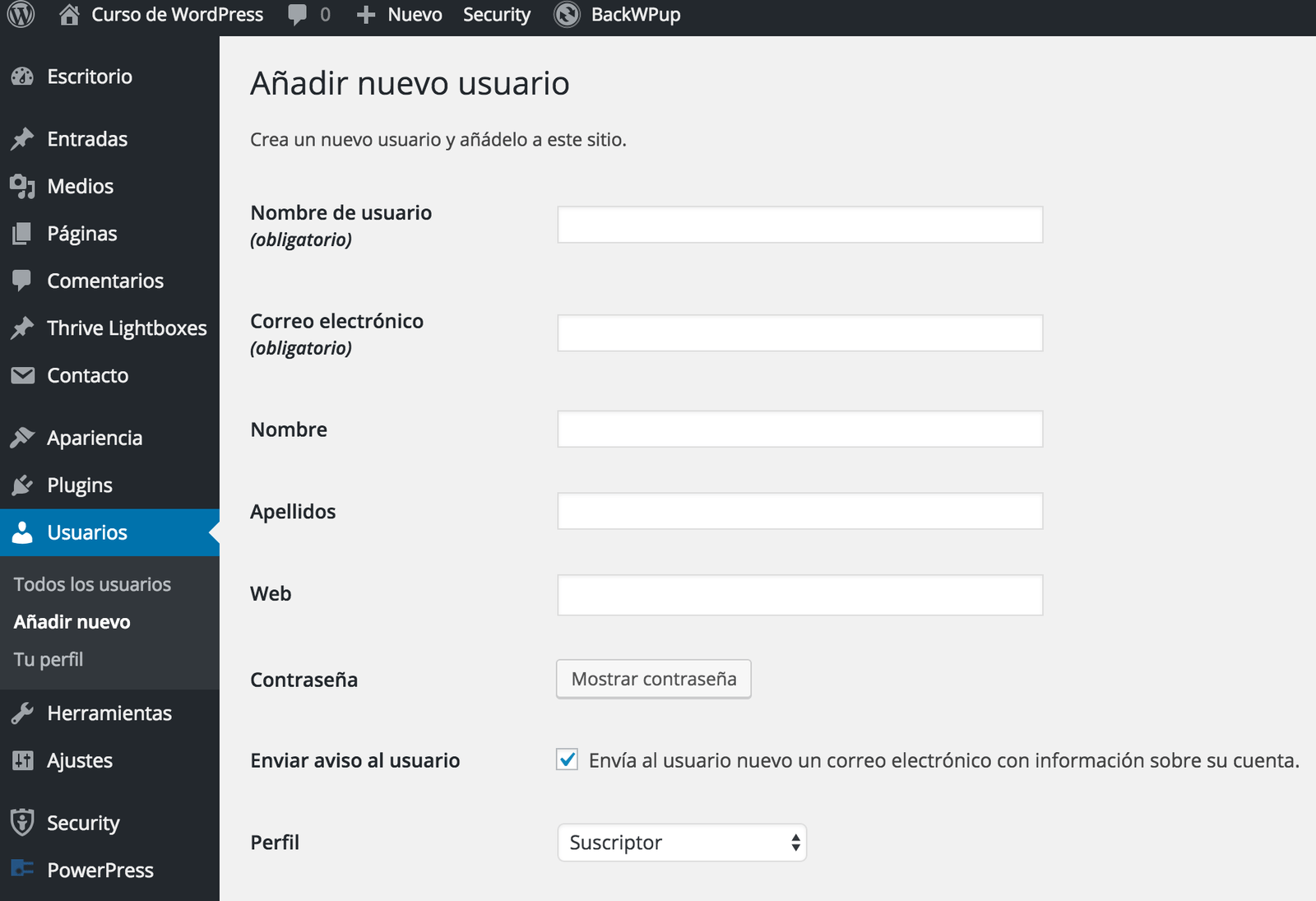 Tipos de usuarios en WordPress