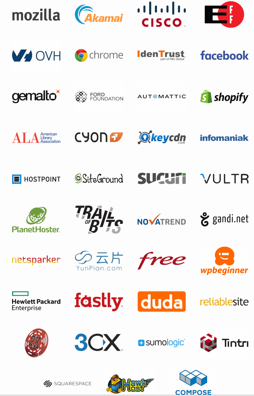 Patrocinadores de Let´s Encrypt